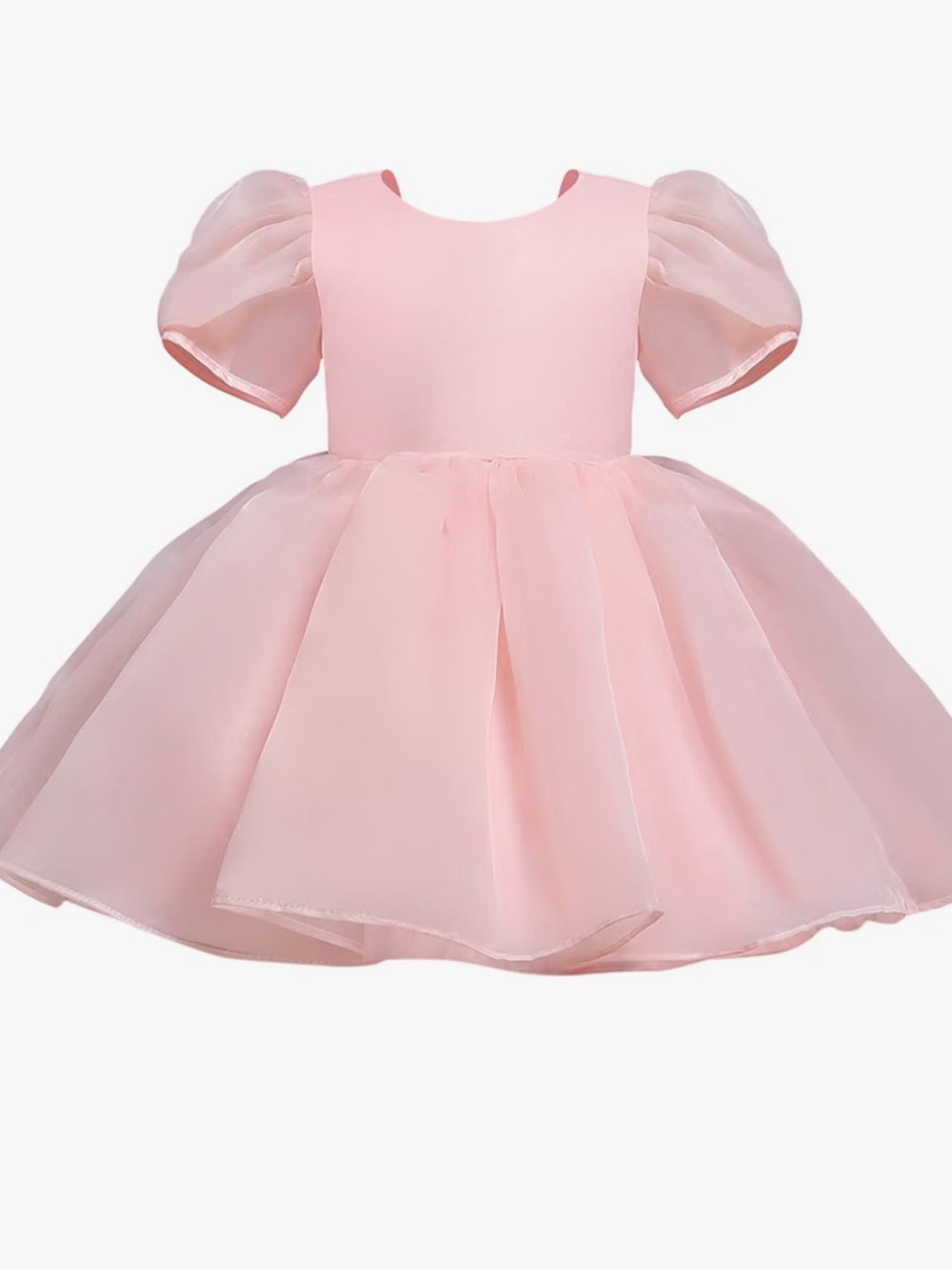 Classic Pink Puff-Sleeve Party Dress for Kids- never worn
